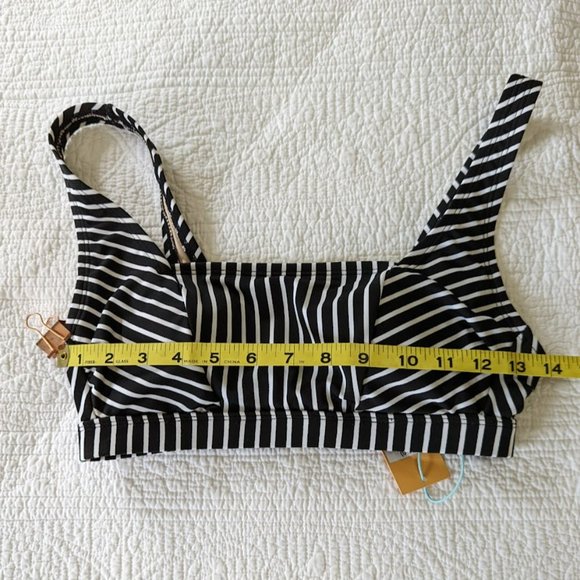 NWT Kona Sol Black White Striped Bikini Top - Size Small - Picture 7 of 7